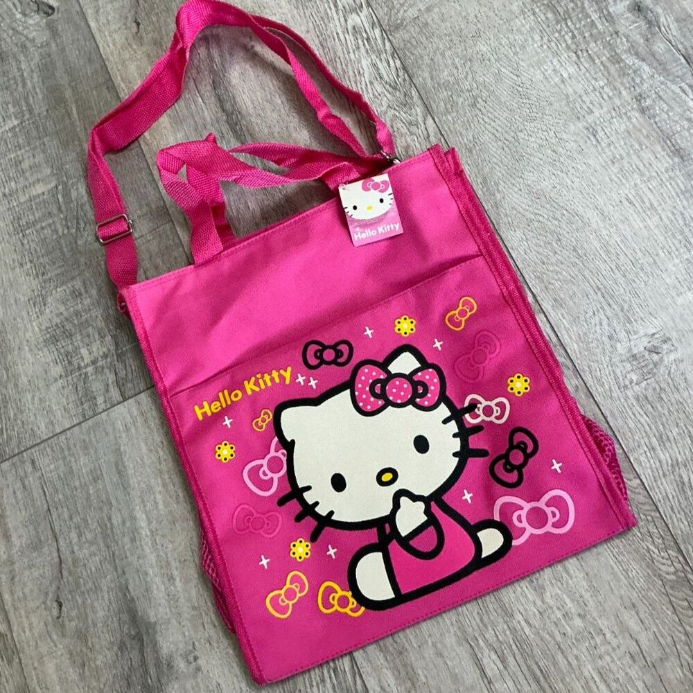 NWT 2011 Sanrio Hello Kitty Pink Tote Crossbody School Bag (Korean Import)